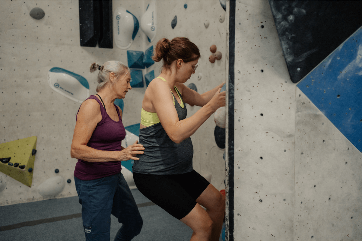 gut gesichert bouldern in der Schwangerschaft